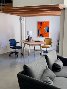 abstract encaustic painting in home
